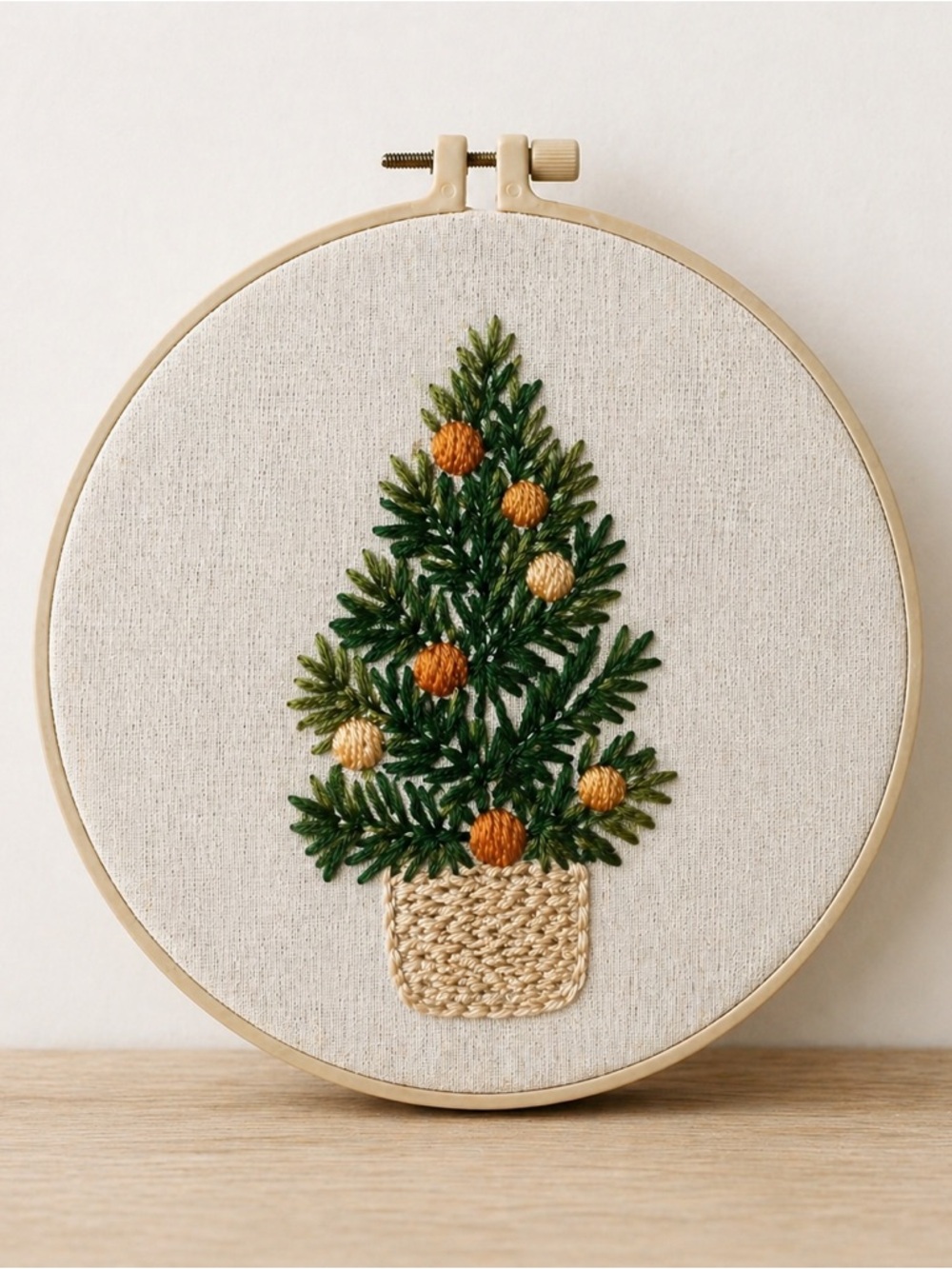 Hand Embroidered Christmas/Citrus Tree Decor